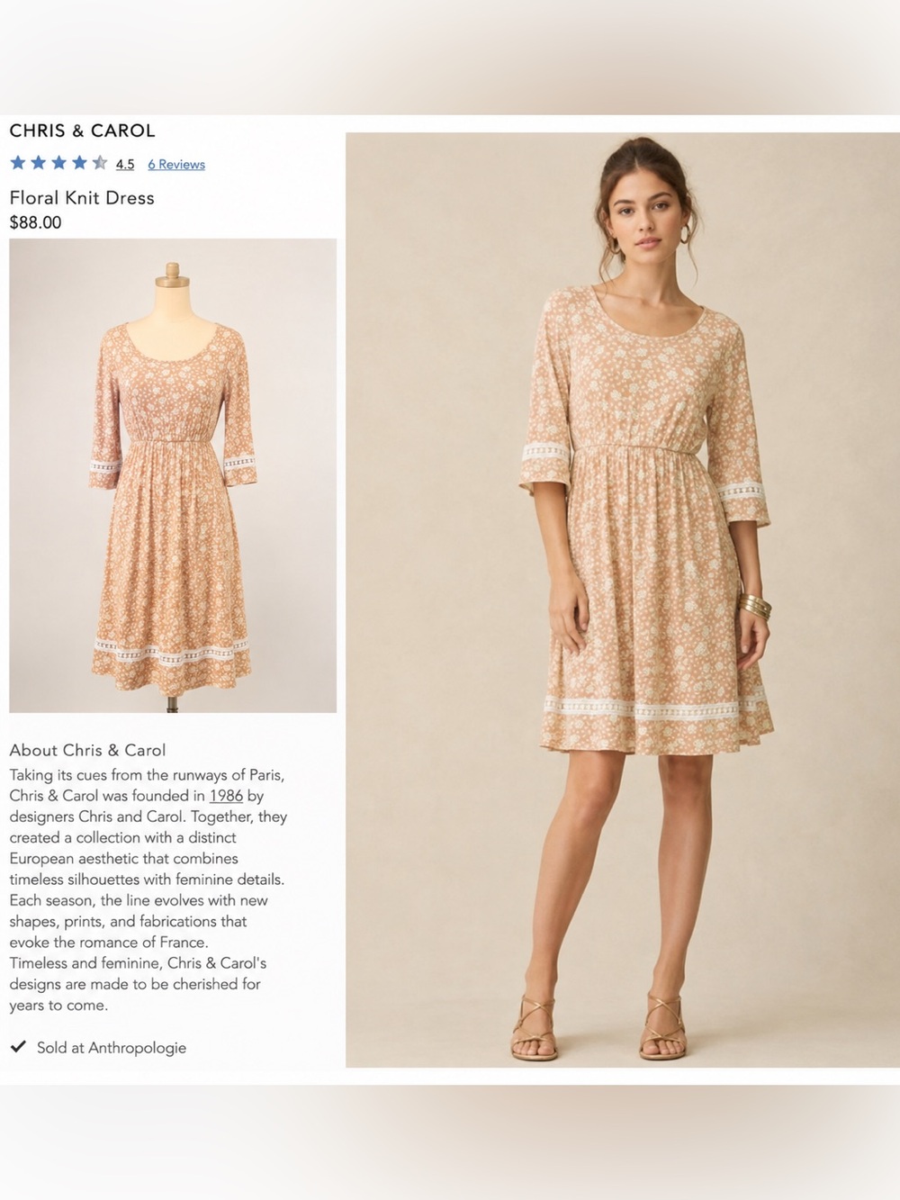 Chris & Carol Floral Print Lace Trim Fit & Flare Dress - Anthropologie